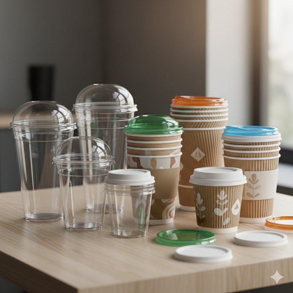 الأكواب البلاستيكية والورقية