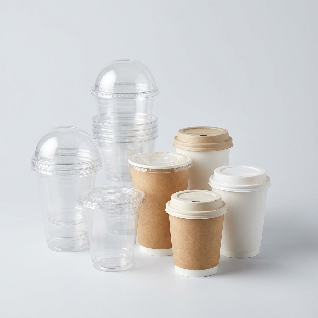 الأكواب البلاستيكية والورقية